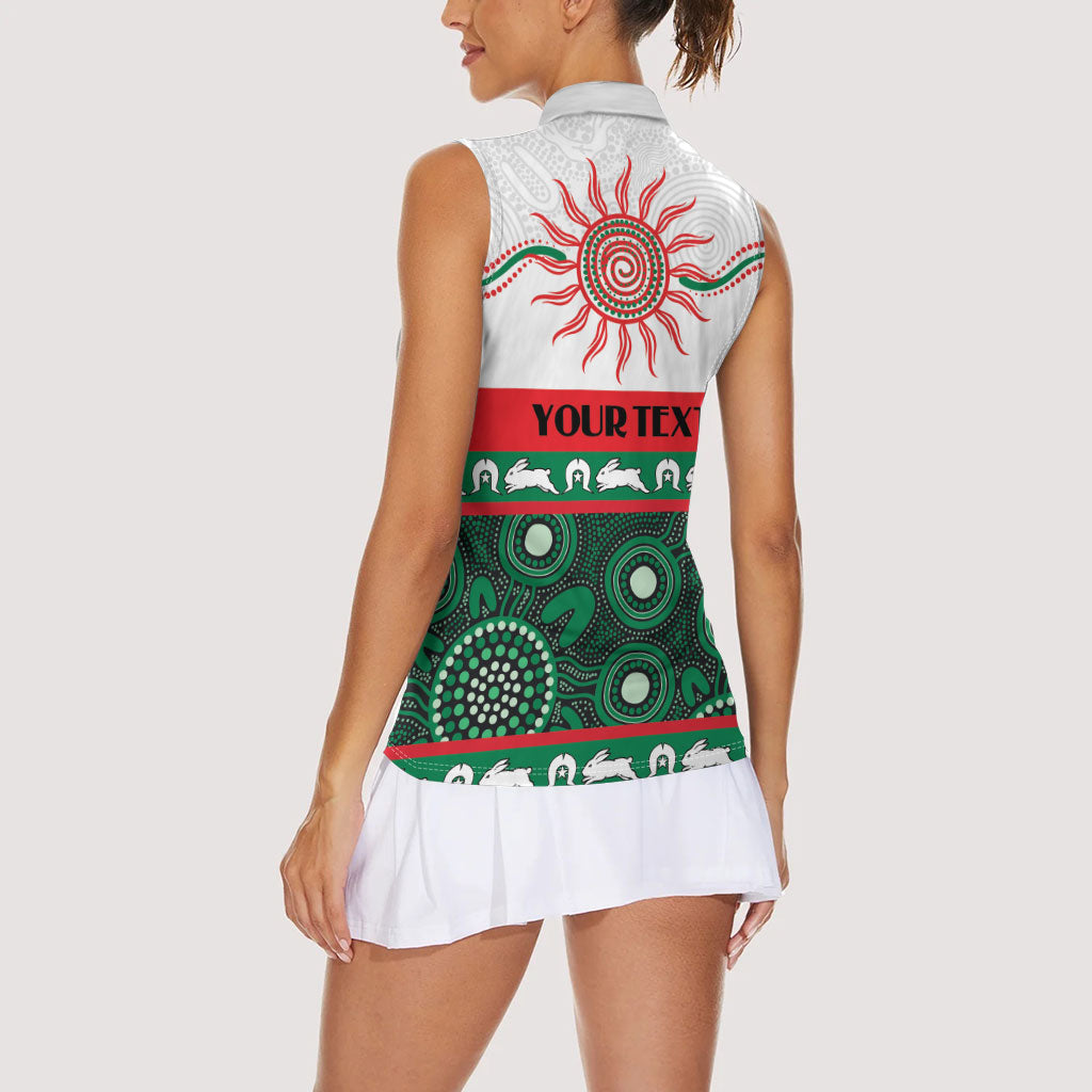Rabbitohs NAIDOC Week Personalised Women Sleeveless Polo Shirt Aboriginal Torres Strait Islanders Vibe