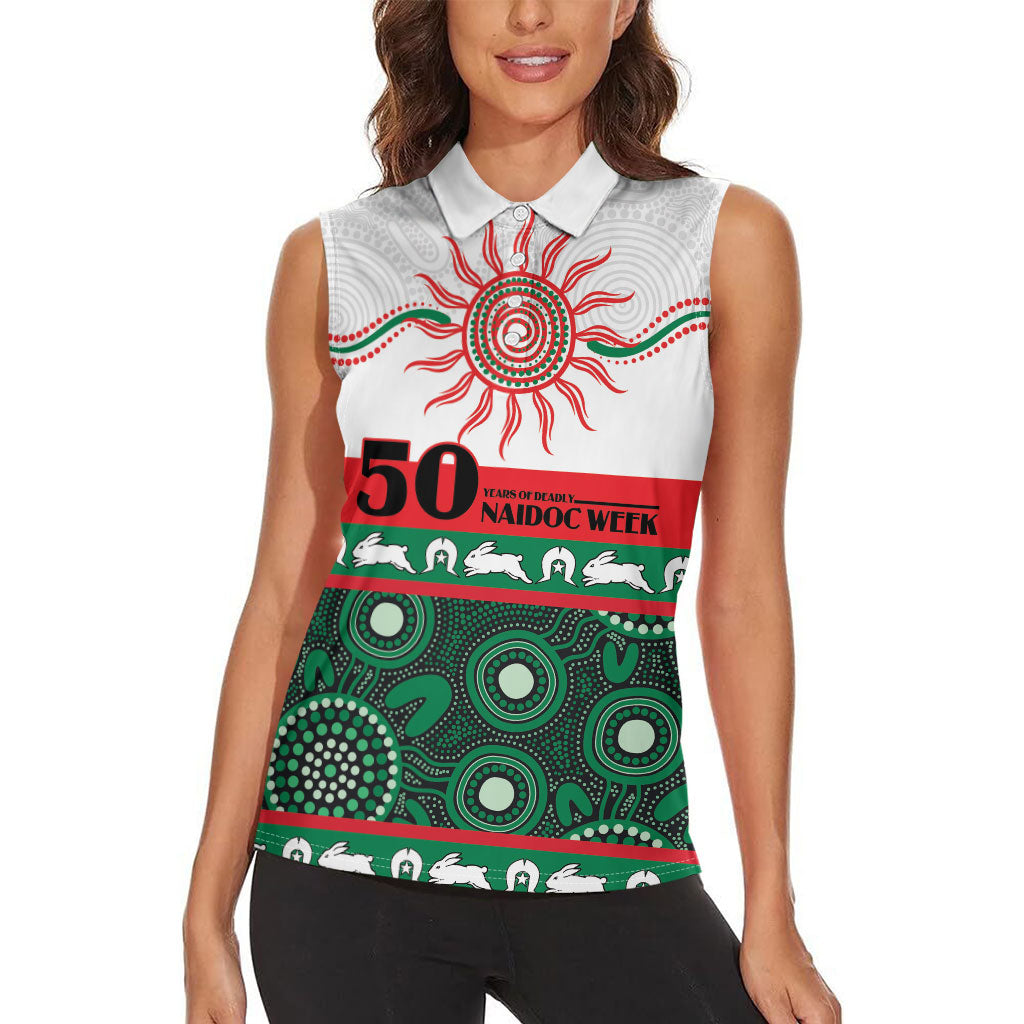 Rabbitohs NAIDOC Week Personalised Women Sleeveless Polo Shirt Aboriginal Torres Strait Islanders Vibe