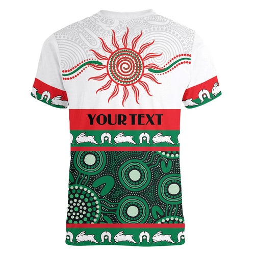 Rabbitohs NAIDOC Week Personalised Women V-Neck T-Shirt Aboriginal Torres Strait Islanders Vibe