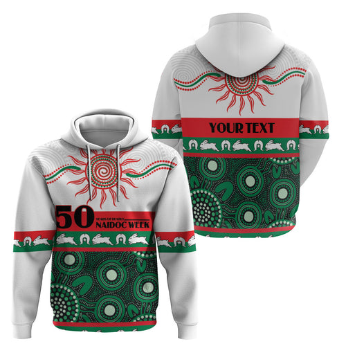 Rabbitohs NAIDOC Week Personalised Zip Hoodie Aboriginal Torres Strait Islanders Vibe