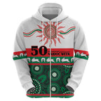 Rabbitohs NAIDOC Week Personalised Zip Hoodie Aboriginal Torres Strait Islanders Vibe