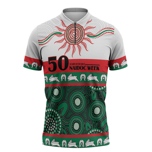 Rabbitohs NAIDOC Week Personalised Zipper Polo Shirt Aboriginal Torres Strait Islanders Vibe