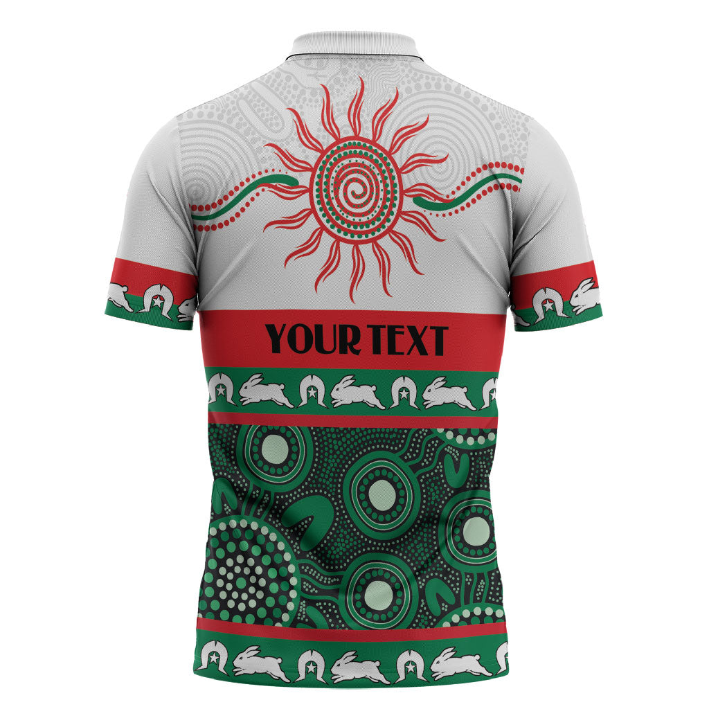 Rabbitohs NAIDOC Week Personalised Zipper Polo Shirt Aboriginal Torres Strait Islanders Vibe
