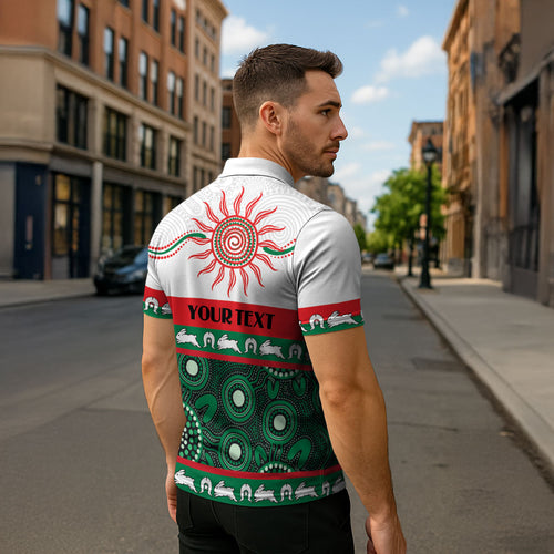 Rabbitohs NAIDOC Week Personalised Zipper Polo Shirt Aboriginal Torres Strait Islanders Vibe