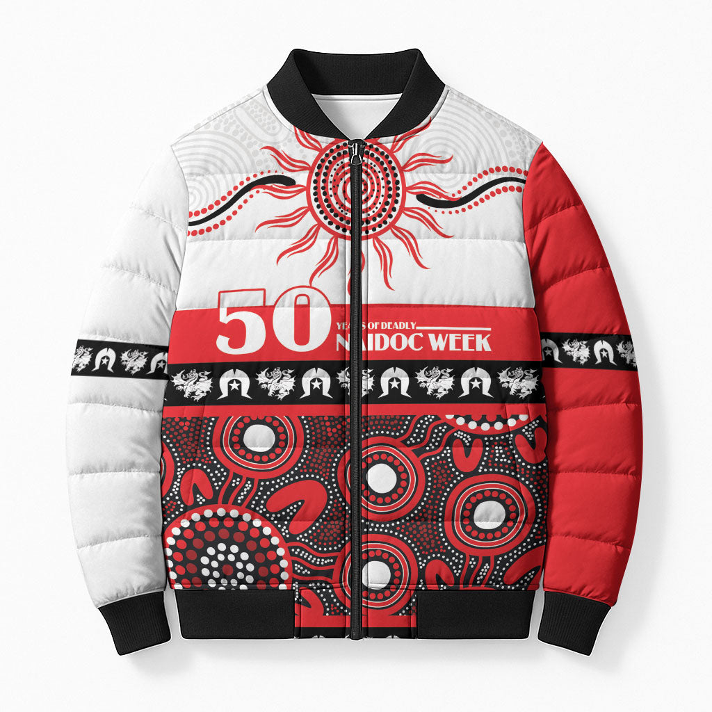 Dragons NAIDOC Week Personalised Bomber Puffer Jacket Aboriginal Torres Strait Islanders Vibe