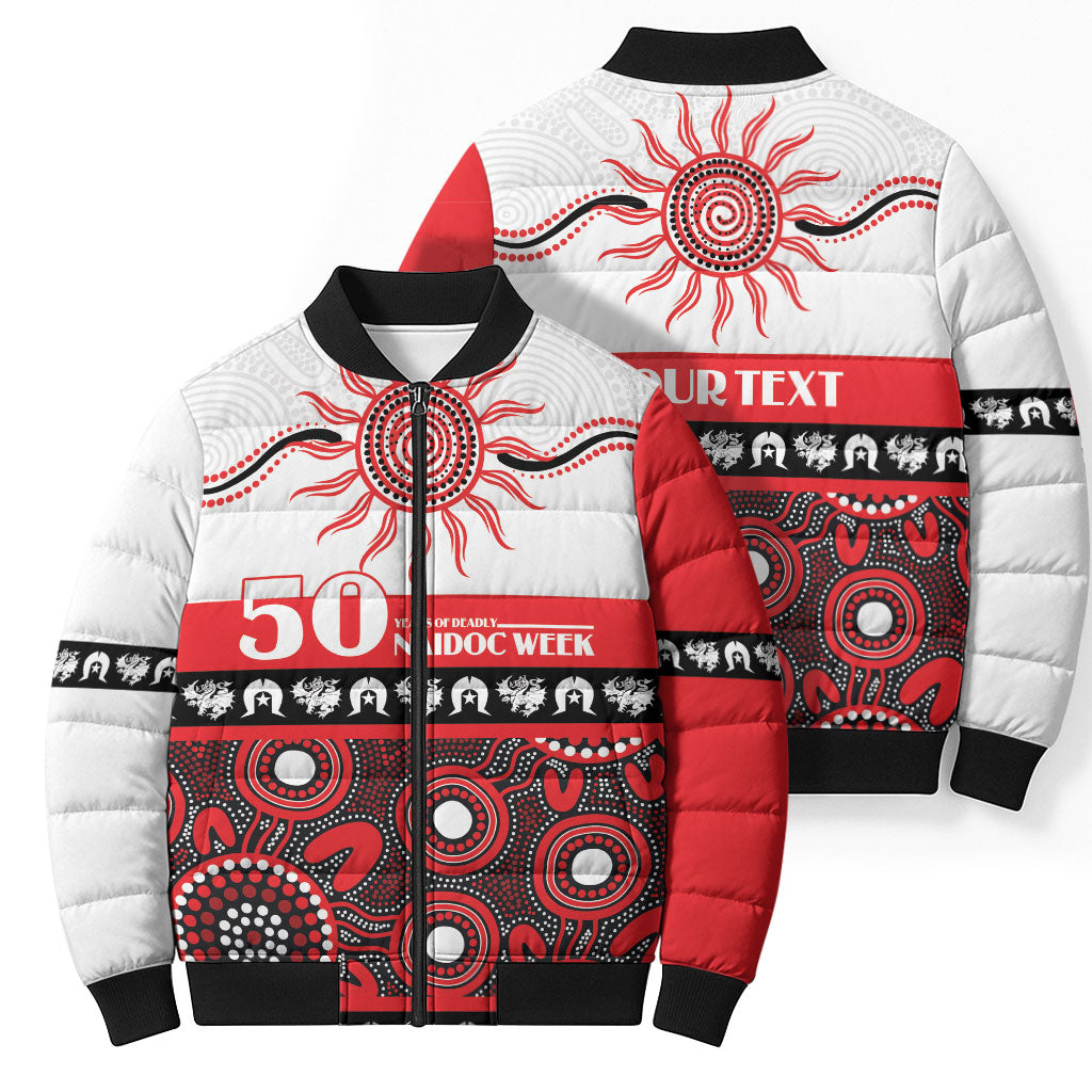 Dragons NAIDOC Week Personalised Bomber Puffer Jacket Aboriginal Torres Strait Islanders Vibe