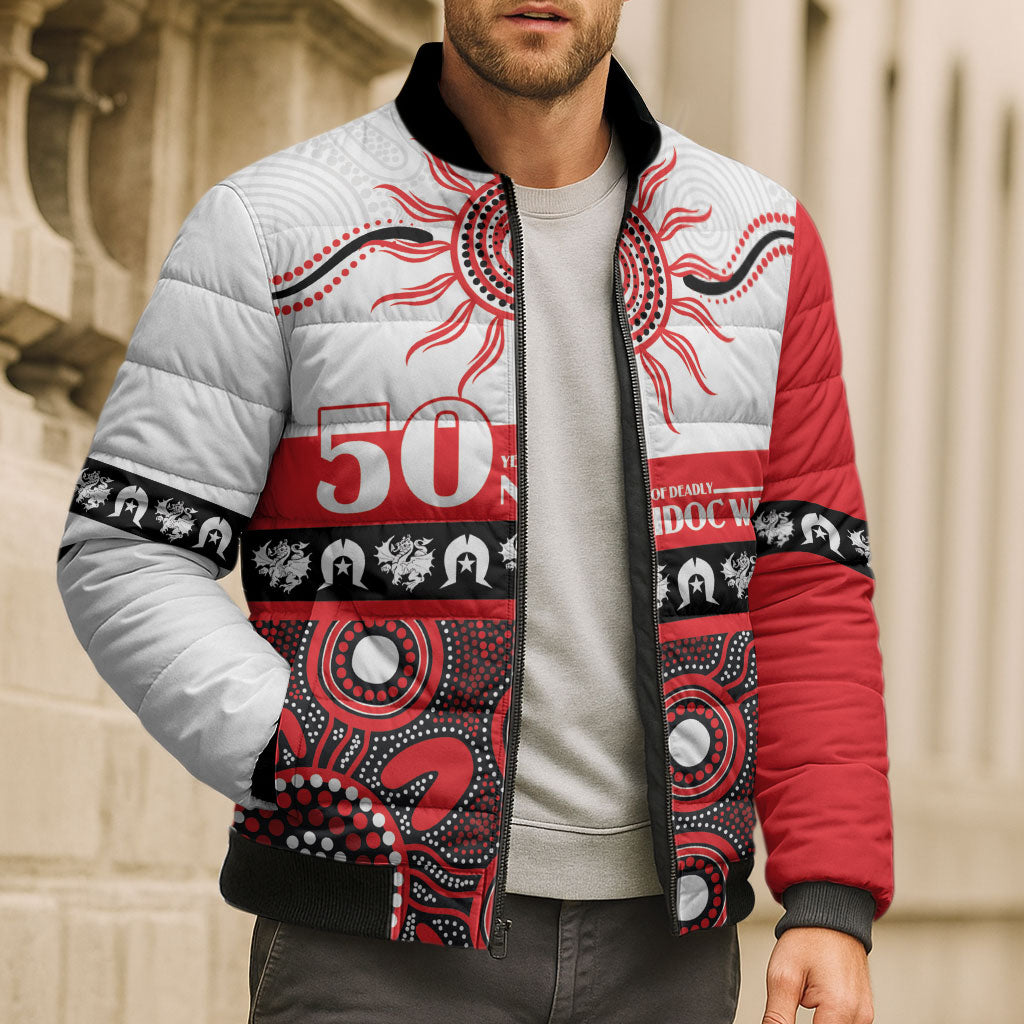 Dragons NAIDOC Week Personalised Bomber Puffer Jacket Aboriginal Torres Strait Islanders Vibe