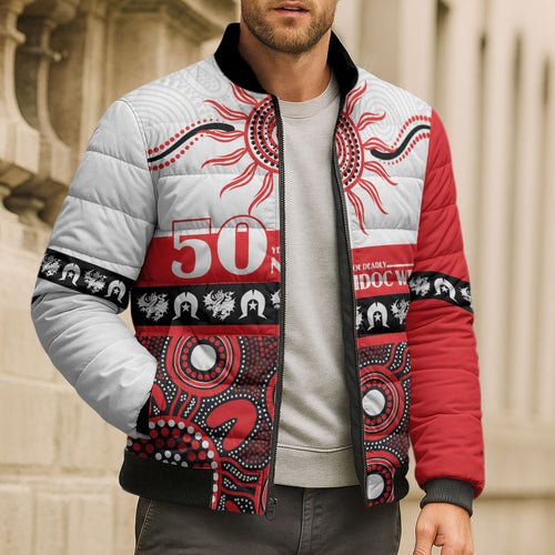 Dragons NAIDOC Week Personalised Bomber Puffer Jacket Aboriginal Torres Strait Islanders Vibe