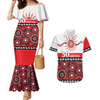 Dragons NAIDOC Week Personalised Couples Matching Mermaid Dress and Hawaiian Shirt Aboriginal Torres Strait Islanders Vibe