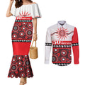 Dragons NAIDOC Week Personalised Couples Matching Mermaid Dress and Long Sleeve Button Shirt Aboriginal Torres Strait Islanders Vibe