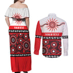 Dragons NAIDOC Week Personalised Couples Matching Off Shoulder Maxi Dress and Long Sleeve Button Shirt Aboriginal Torres Strait Islanders Vibe
