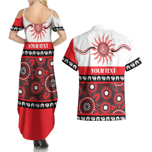 Dragons NAIDOC Week Personalised Couples Matching Summer Maxi Dress and Hawaiian Shirt Aboriginal Torres Strait Islanders Vibe