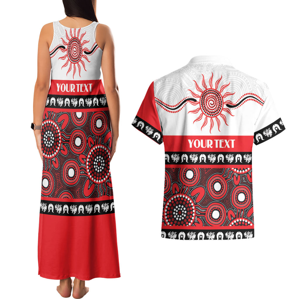 Dragons NAIDOC Week Personalised Couples Matching Tank Maxi Dress and Hawaiian Shirt Aboriginal Torres Strait Islanders Vibe