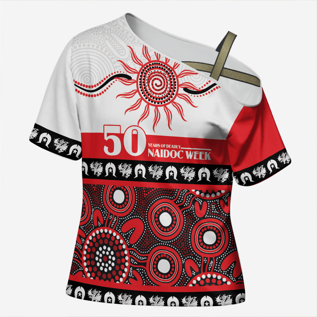 Dragons NAIDOC Week Personalised Cross Shoulder Shirt Aboriginal Torres Strait Islanders Vibe