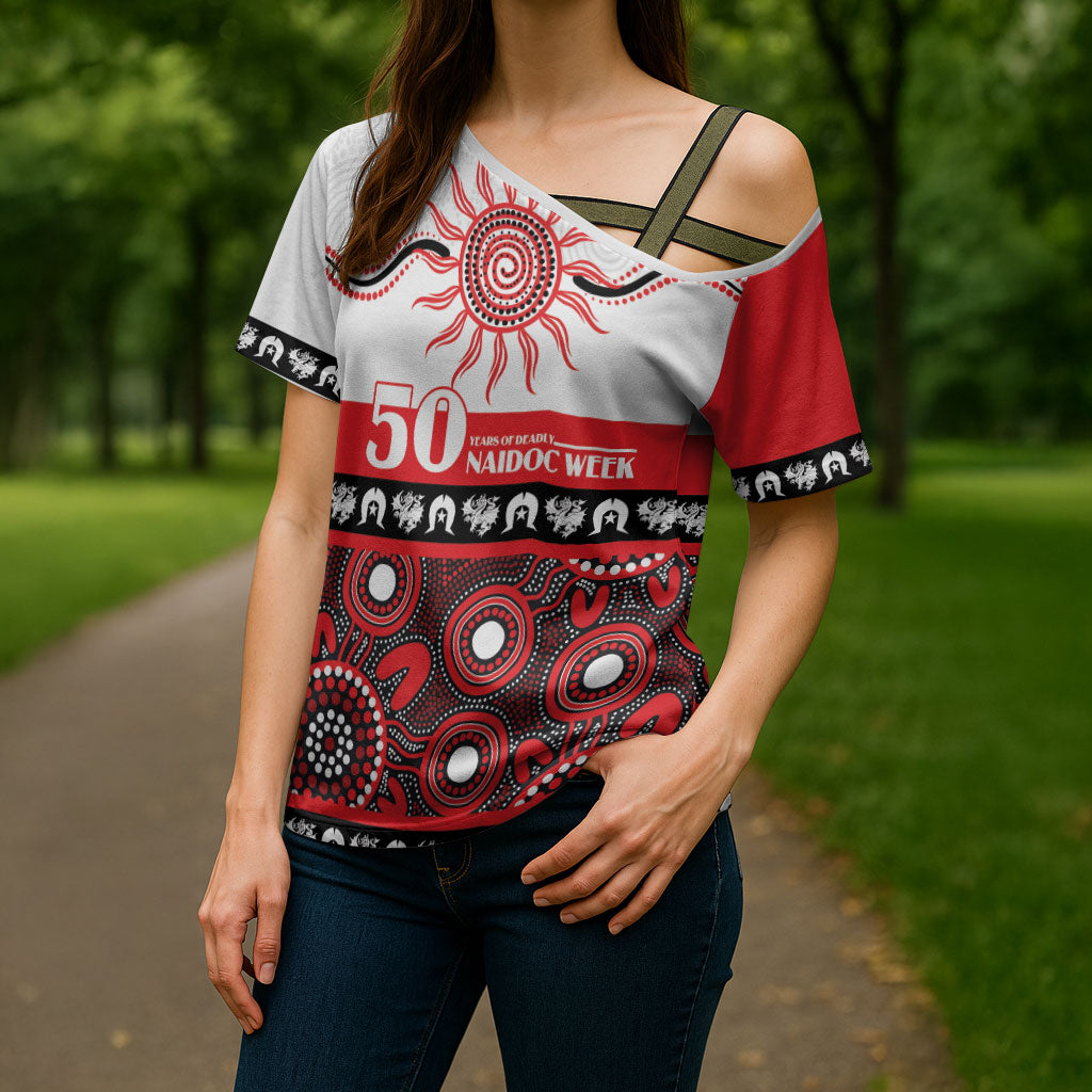 Dragons NAIDOC Week Personalised Cross Shoulder Shirt Aboriginal Torres Strait Islanders Vibe