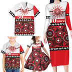 Dragons NAIDOC Week Personalised Family Matching Long Sleeve Bodycon Dress and Hawaiian Shirt Aboriginal Torres Strait Islanders Vibe