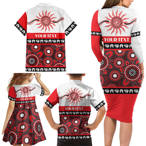 Dragons NAIDOC Week Personalised Family Matching Long Sleeve Bodycon Dress and Hawaiian Shirt Aboriginal Torres Strait Islanders Vibe