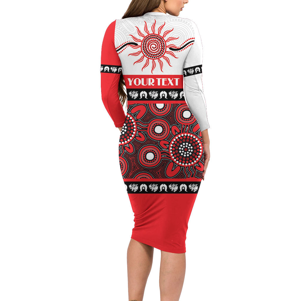 Dragons NAIDOC Week Personalised Family Matching Long Sleeve Bodycon Dress and Hawaiian Shirt Aboriginal Torres Strait Islanders Vibe