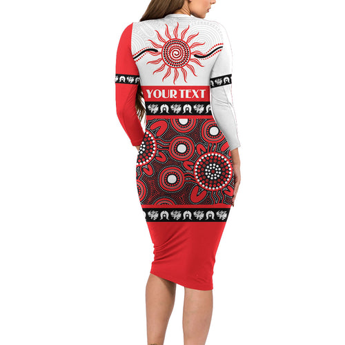 Dragons NAIDOC Week Personalised Family Matching Long Sleeve Bodycon Dress and Hawaiian Shirt Aboriginal Torres Strait Islanders Vibe