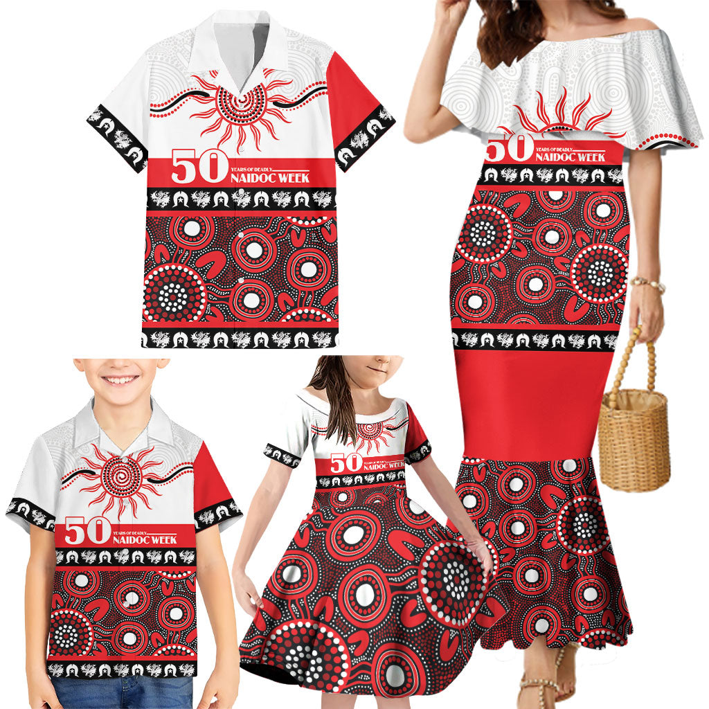 Dragons NAIDOC Week Personalised Family Matching Mermaid Dress and Hawaiian Shirt Aboriginal Torres Strait Islanders Vibe