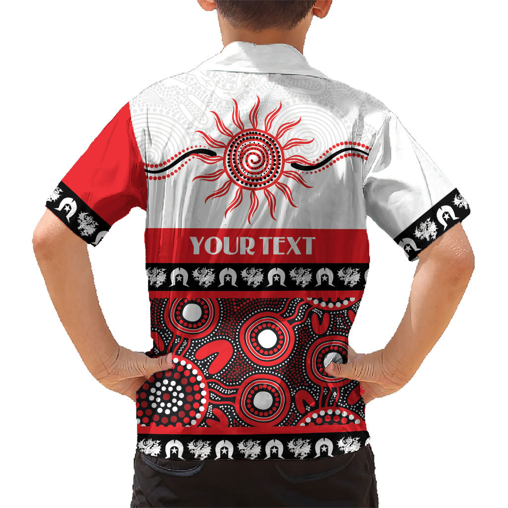 Dragons NAIDOC Week Personalised Family Matching Off The Shoulder Long Sleeve Dress and Hawaiian Shirt Aboriginal Torres Strait Islanders Vibe