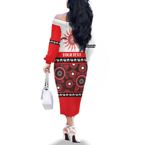 Dragons NAIDOC Week Personalised Family Matching Off The Shoulder Long Sleeve Dress and Hawaiian Shirt Aboriginal Torres Strait Islanders Vibe