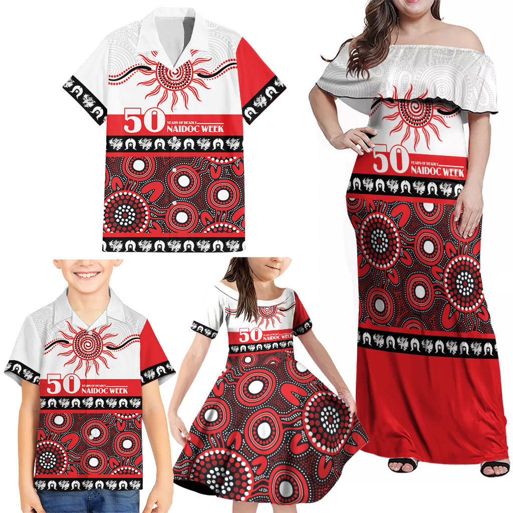 Dragons NAIDOC Week Personalised Family Matching Off Shoulder Maxi Dress and Hawaiian Shirt Aboriginal Torres Strait Islanders Vibe