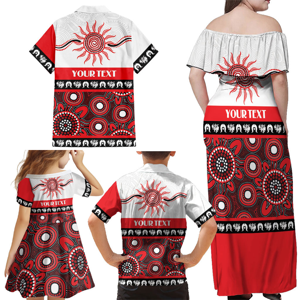 Dragons NAIDOC Week Personalised Family Matching Off Shoulder Maxi Dress and Hawaiian Shirt Aboriginal Torres Strait Islanders Vibe