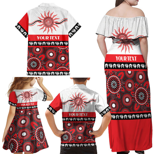 Dragons NAIDOC Week Personalised Family Matching Off Shoulder Maxi Dress and Hawaiian Shirt Aboriginal Torres Strait Islanders Vibe