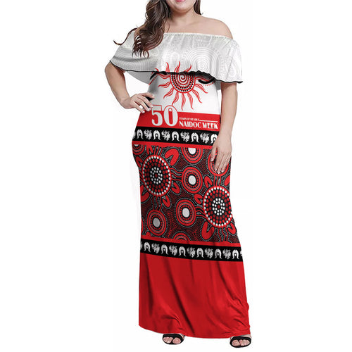 Dragons NAIDOC Week Personalised Family Matching Off Shoulder Maxi Dress and Hawaiian Shirt Aboriginal Torres Strait Islanders Vibe