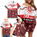 Dragons NAIDOC Week Personalised Family Matching Off Shoulder Short Dress and Hawaiian Shirt Aboriginal Torres Strait Islanders Vibe