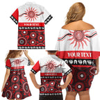 Dragons NAIDOC Week Personalised Family Matching Off Shoulder Short Dress and Hawaiian Shirt Aboriginal Torres Strait Islanders Vibe