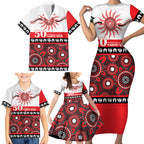 Dragons NAIDOC Week Personalised Family Matching Short Sleeve Bodycon Dress and Hawaiian Shirt Aboriginal Torres Strait Islanders Vibe