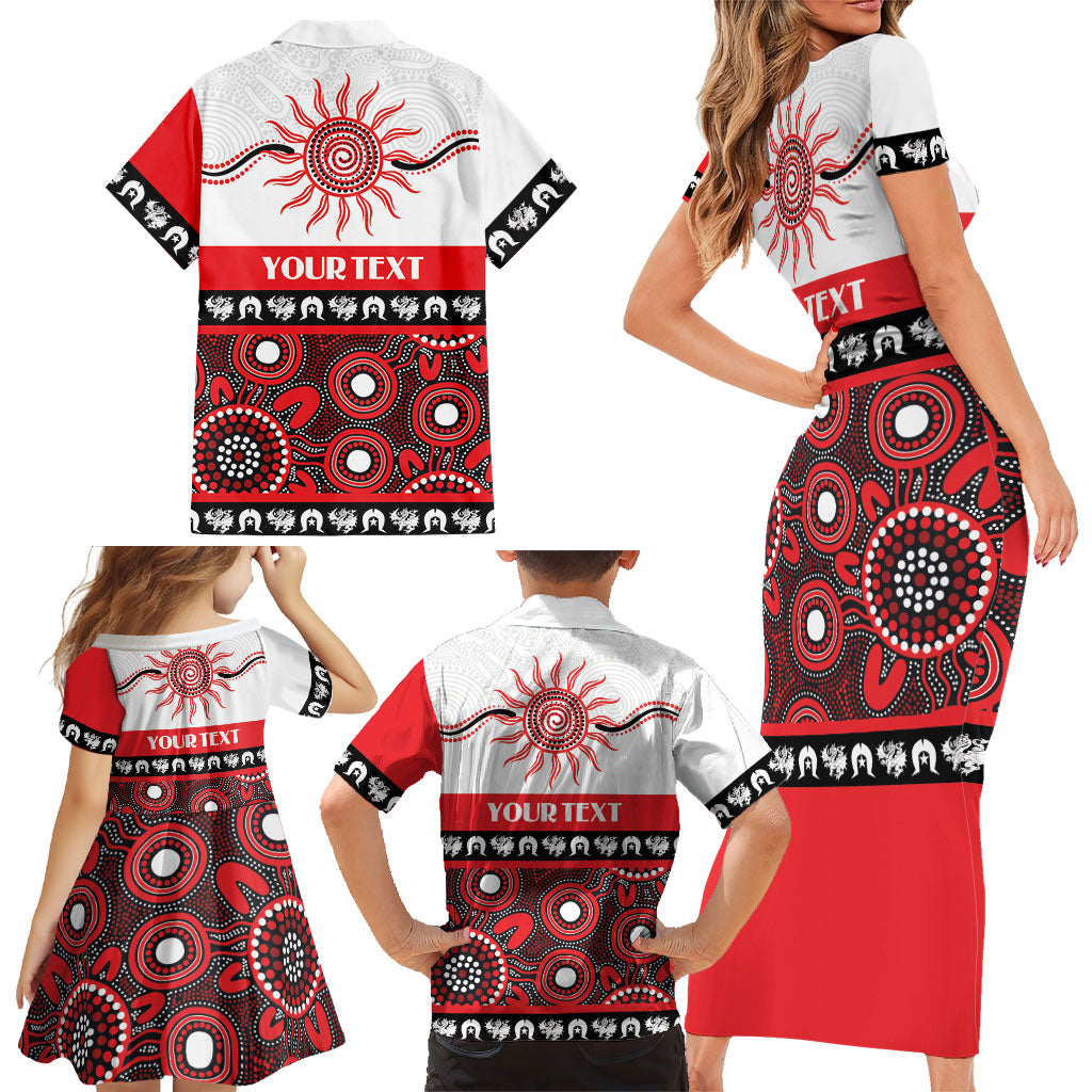 Dragons NAIDOC Week Personalised Family Matching Short Sleeve Bodycon Dress and Hawaiian Shirt Aboriginal Torres Strait Islanders Vibe