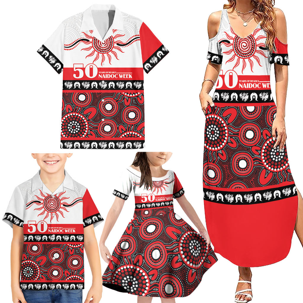 Dragons NAIDOC Week Personalised Family Matching Summer Maxi Dress and Hawaiian Shirt Aboriginal Torres Strait Islanders Vibe