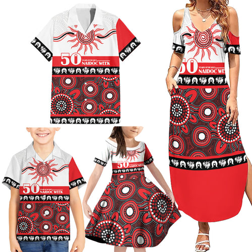 Dragons NAIDOC Week Personalised Family Matching Summer Maxi Dress and Hawaiian Shirt Aboriginal Torres Strait Islanders Vibe