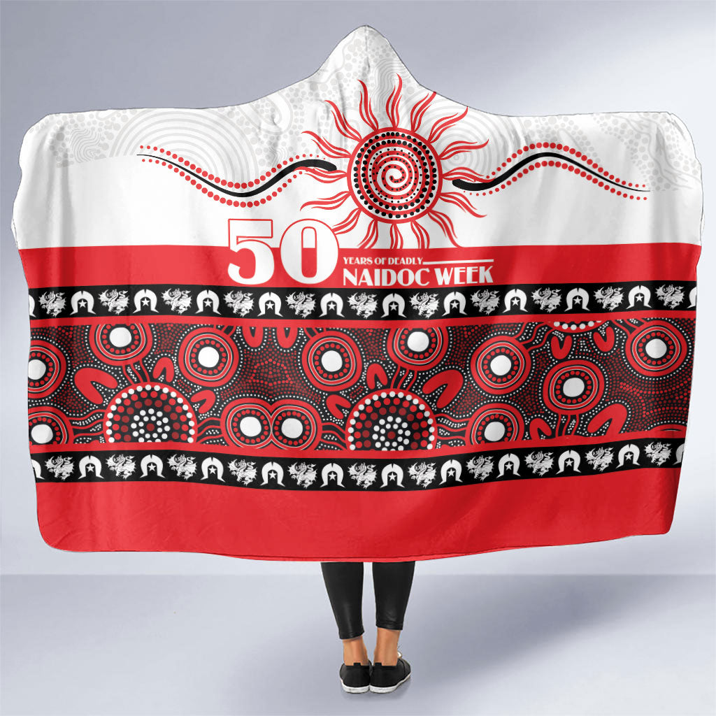 Dragons NAIDOC Week Hooded Blanket Aboriginal Torres Strait Islanders Vibe