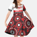 Dragons NAIDOC Week Personalised Kid Short Sleeve Dress Aboriginal Torres Strait Islanders Vibe