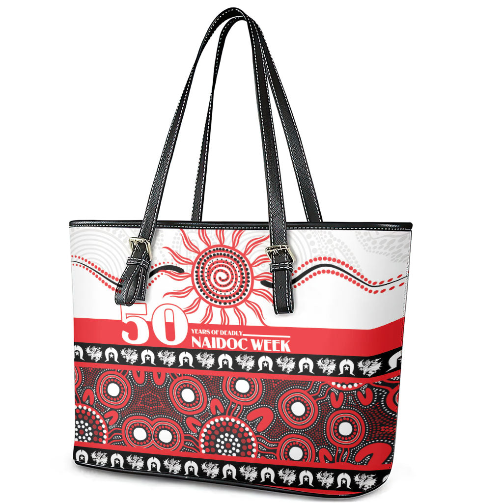 Dragons NAIDOC Week Leather Tote Bag Aboriginal Torres Strait Islanders Vibe