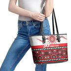 Dragons NAIDOC Week Leather Tote Bag Aboriginal Torres Strait Islanders Vibe