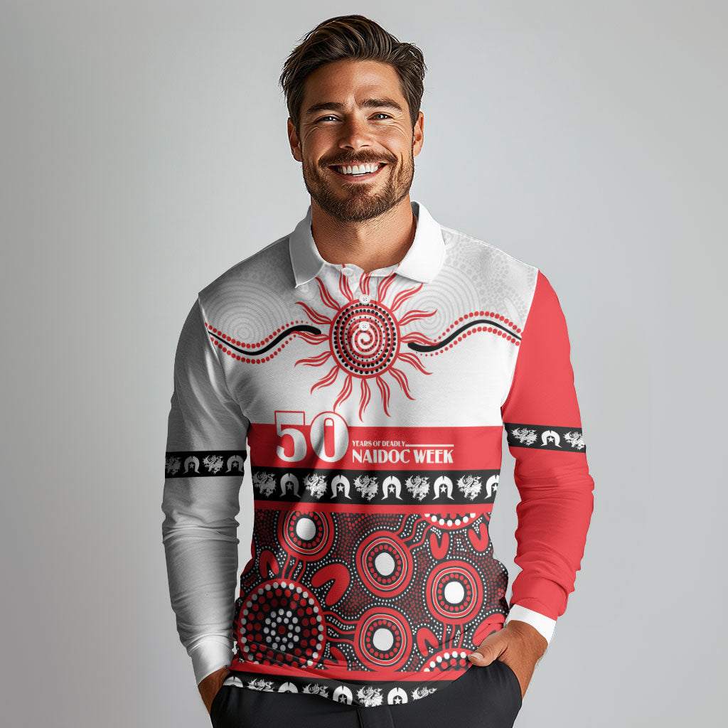 Dragons NAIDOC Week Personalised Long Sleeve Polo Shirt Aboriginal Torres Strait Islanders Vibe