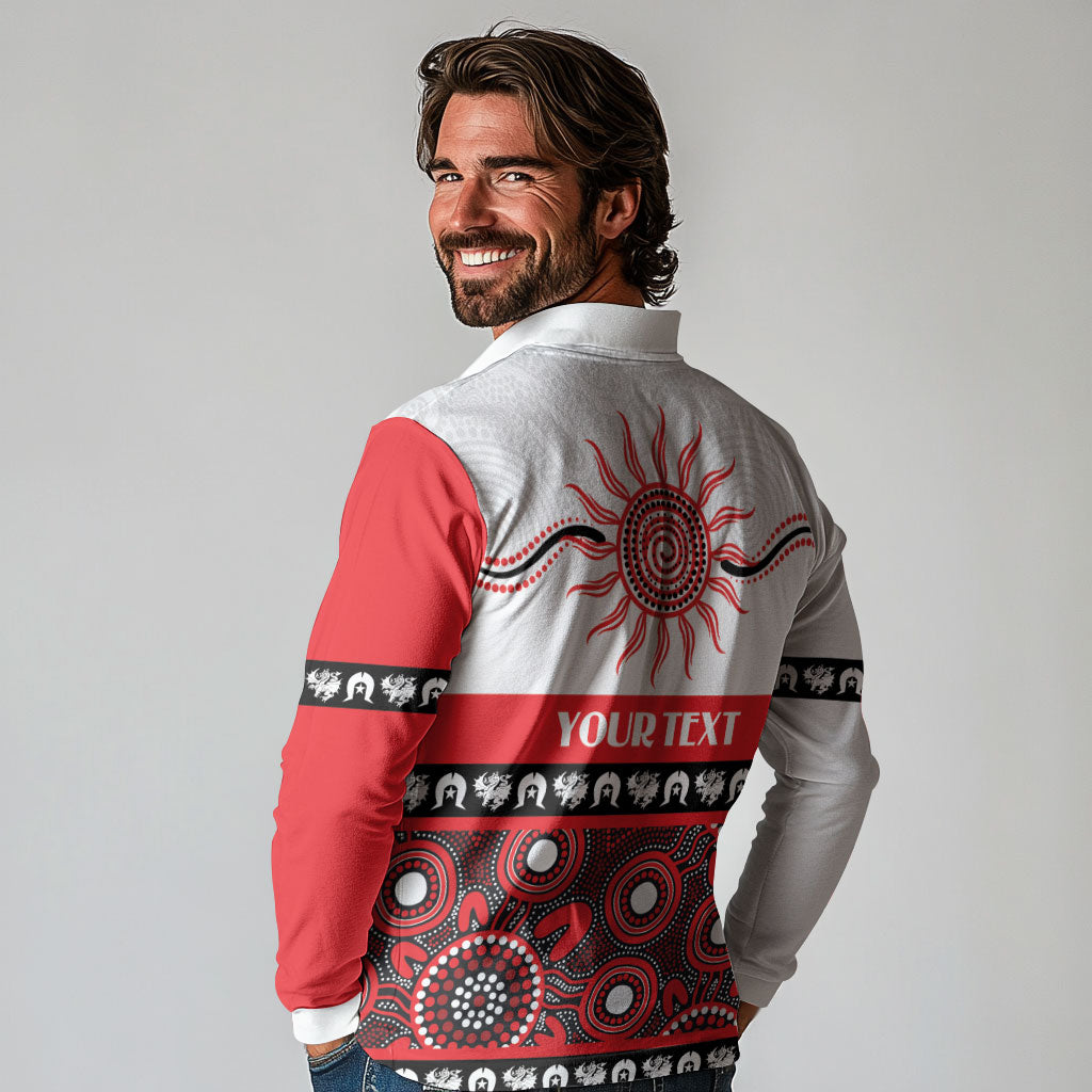 Dragons NAIDOC Week Personalised Long Sleeve Polo Shirt Aboriginal Torres Strait Islanders Vibe