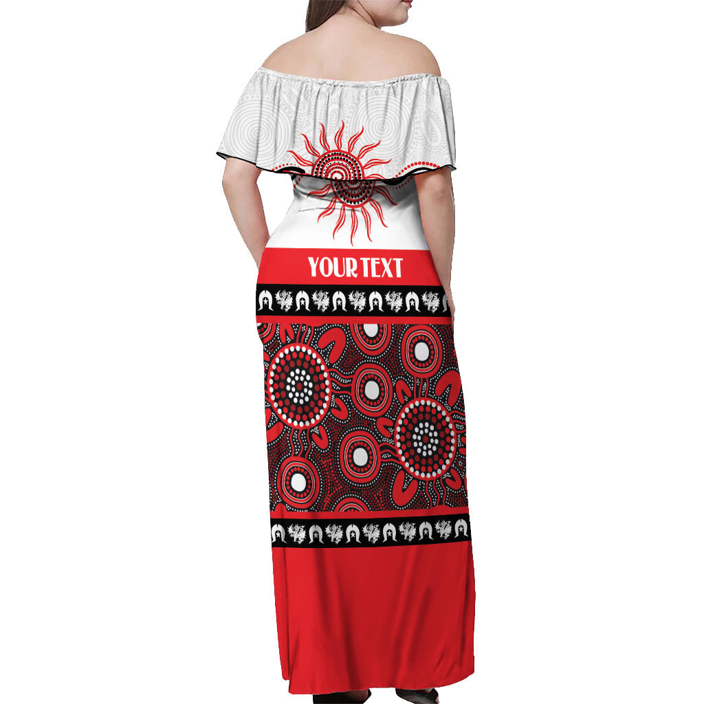 Dragons NAIDOC Week Personalised Off Shoulder Maxi Dress Aboriginal Torres Strait Islanders Vibe