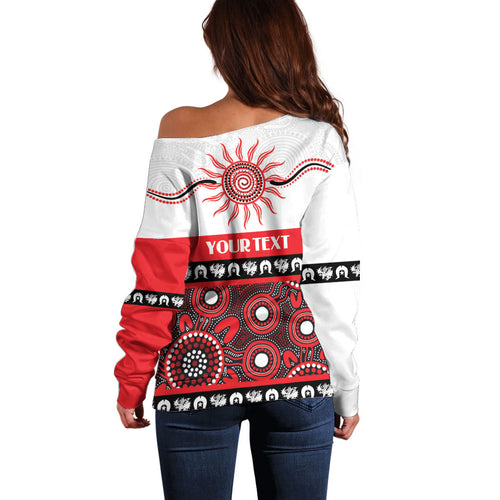Dragons NAIDOC Week Personalised Off Shoulder Sweater Aboriginal Torres Strait Islanders Vibe