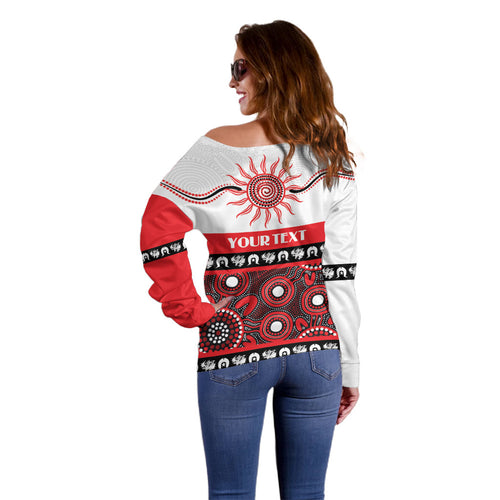 Dragons NAIDOC Week Personalised Off Shoulder Sweater Aboriginal Torres Strait Islanders Vibe