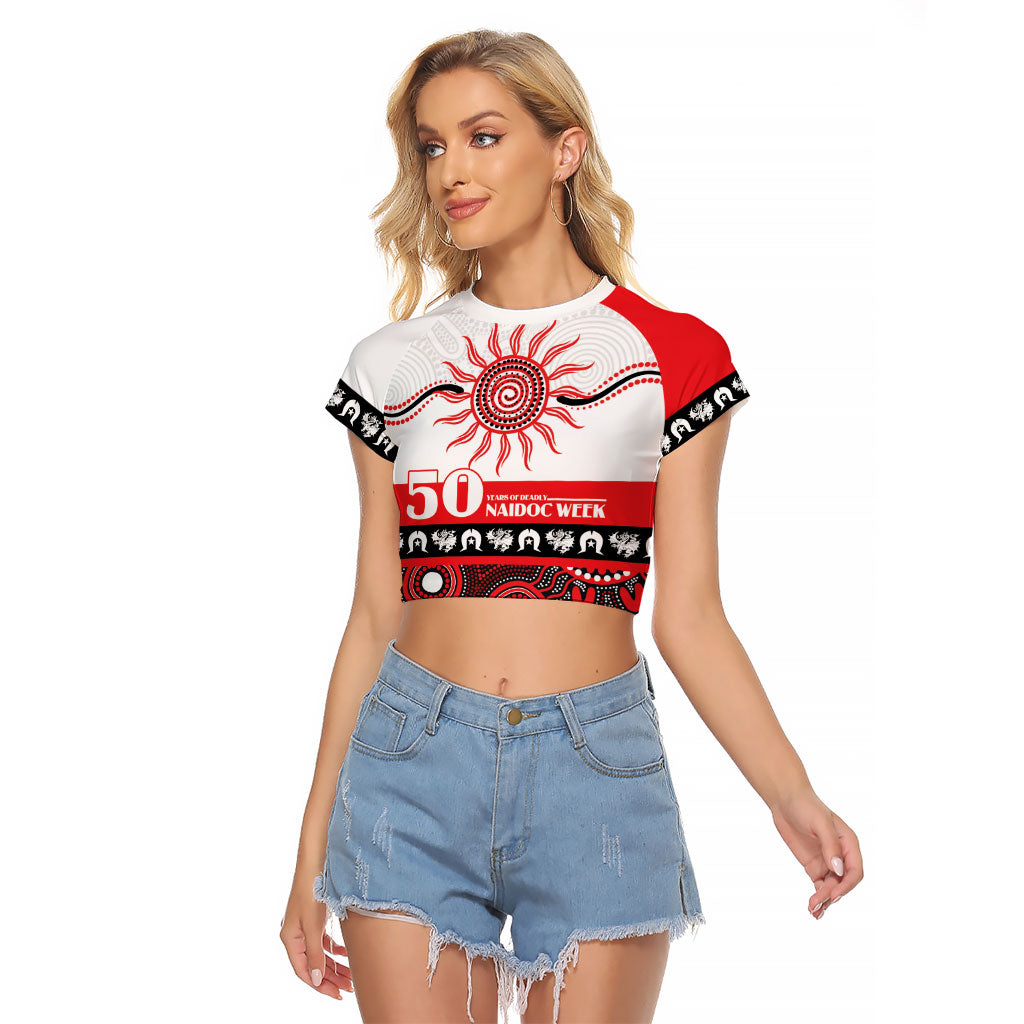 Dragons NAIDOC Week Personalised Raglan Cropped T Shirt Aboriginal Torres Strait Islanders Vibe