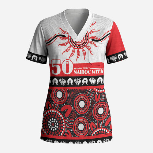 Dragons NAIDOC Week Personalised Scrub Top Aboriginal Torres Strait Islanders Vibe