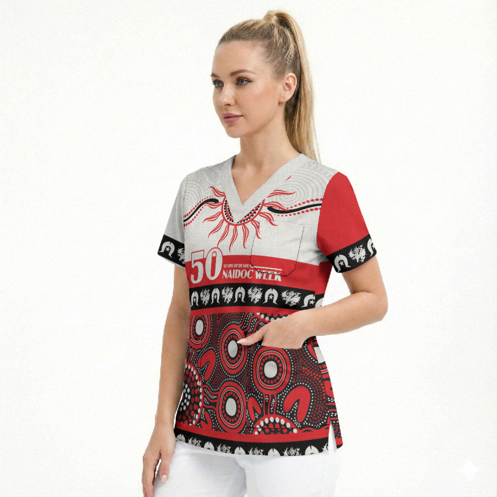 Dragons NAIDOC Week Personalised Scrub Top Aboriginal Torres Strait Islanders Vibe