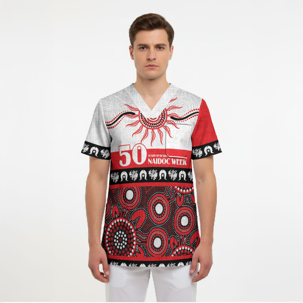 Dragons NAIDOC Week Personalised Scrub Top Aboriginal Torres Strait Islanders Vibe
