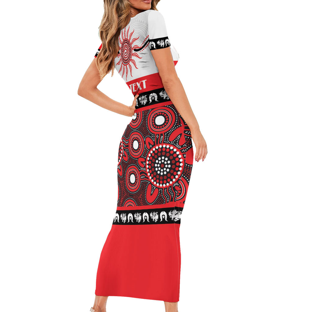 Dragons NAIDOC Week Personalised Short Sleeve Bodycon Dress Aboriginal Torres Strait Islanders Vibe